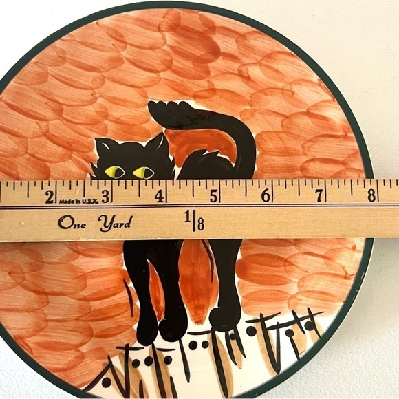 Bico Int’l China Halloween Salad Plate Black Cat On the Fence Replacement Dish - Picture 5 of 5